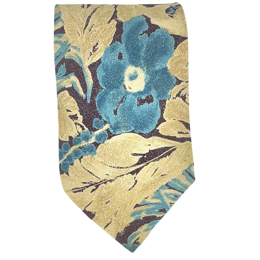 Geoffrey Beene 100% Silk Men's Hand Made in Italy Floral Print Tie